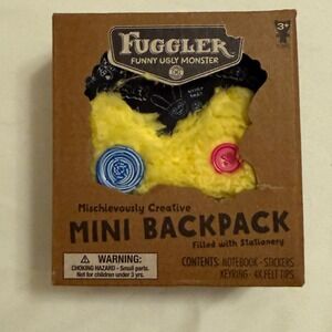 Fuggler Mini Backpack Kids OS Yellow NEW Stationery Set Notebook Stickers Pens